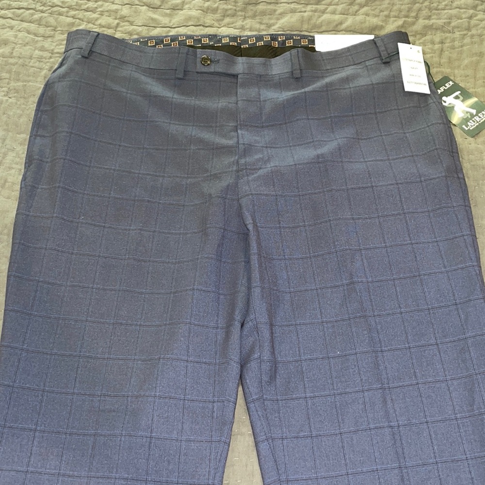 Lauren Ralph Lauren Men’s Navy Windowpane Dress Pants